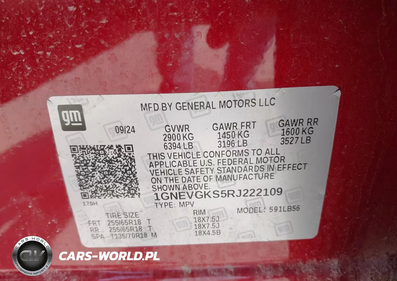 2024 Chevrolet Traverse Awd Lt VIN:1GNEVGKS5RJ222109 - 9