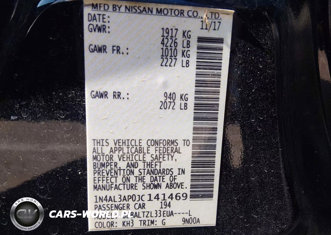 2018 Nissan Altima 2.5 Sl VIN:1N4AL3AP0JC141469 - 9