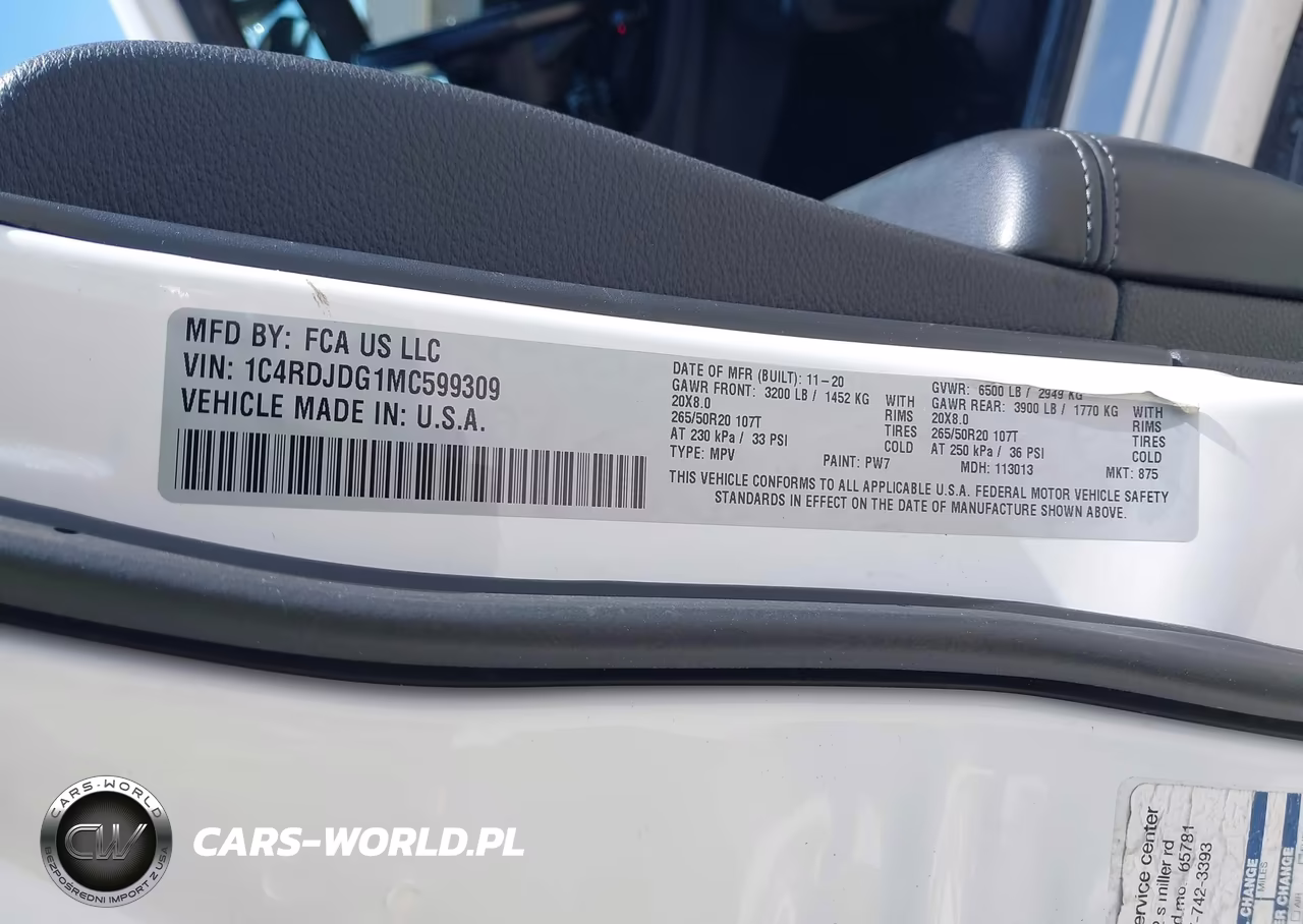 2021 Dodge Durango Gt Plus Awd VIN:1C4RDJDG1MC599309 - 9