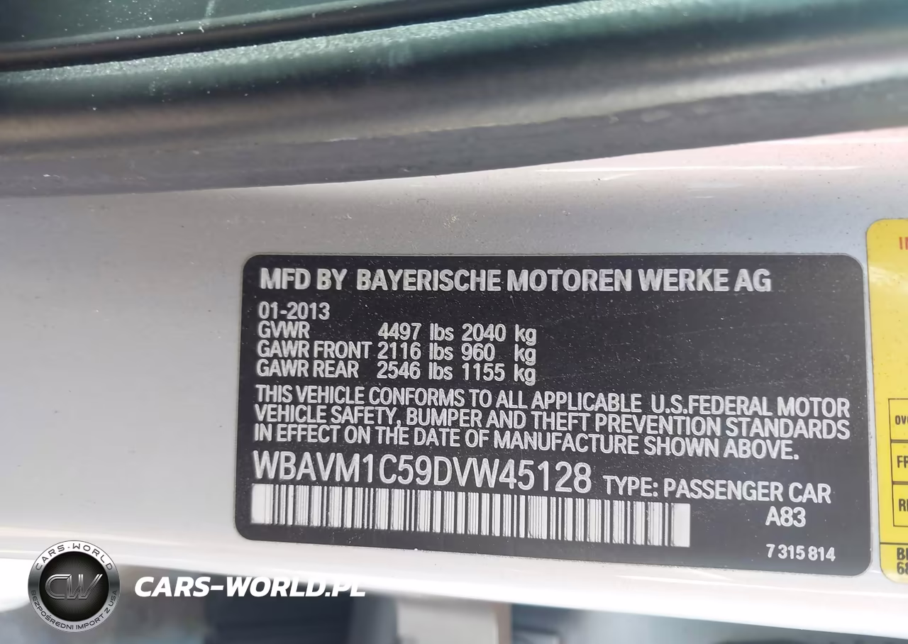 2013 BMW X1 Sdrive28I VIN:WBAVM1C59DVW45128 - 9
