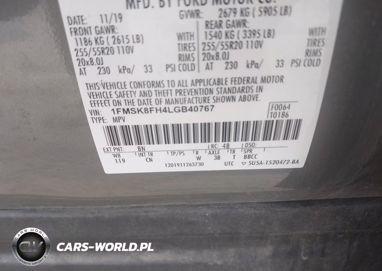 2020 Ford Explorer Limited VIN:1FMSK8FH4LGB40767 - 9