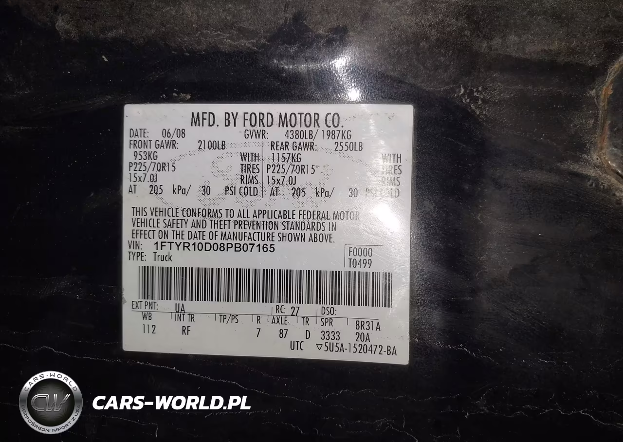 2008 Ford Ranger Xl-Xlt VIN:1FTYR10D08PB07165 - 6