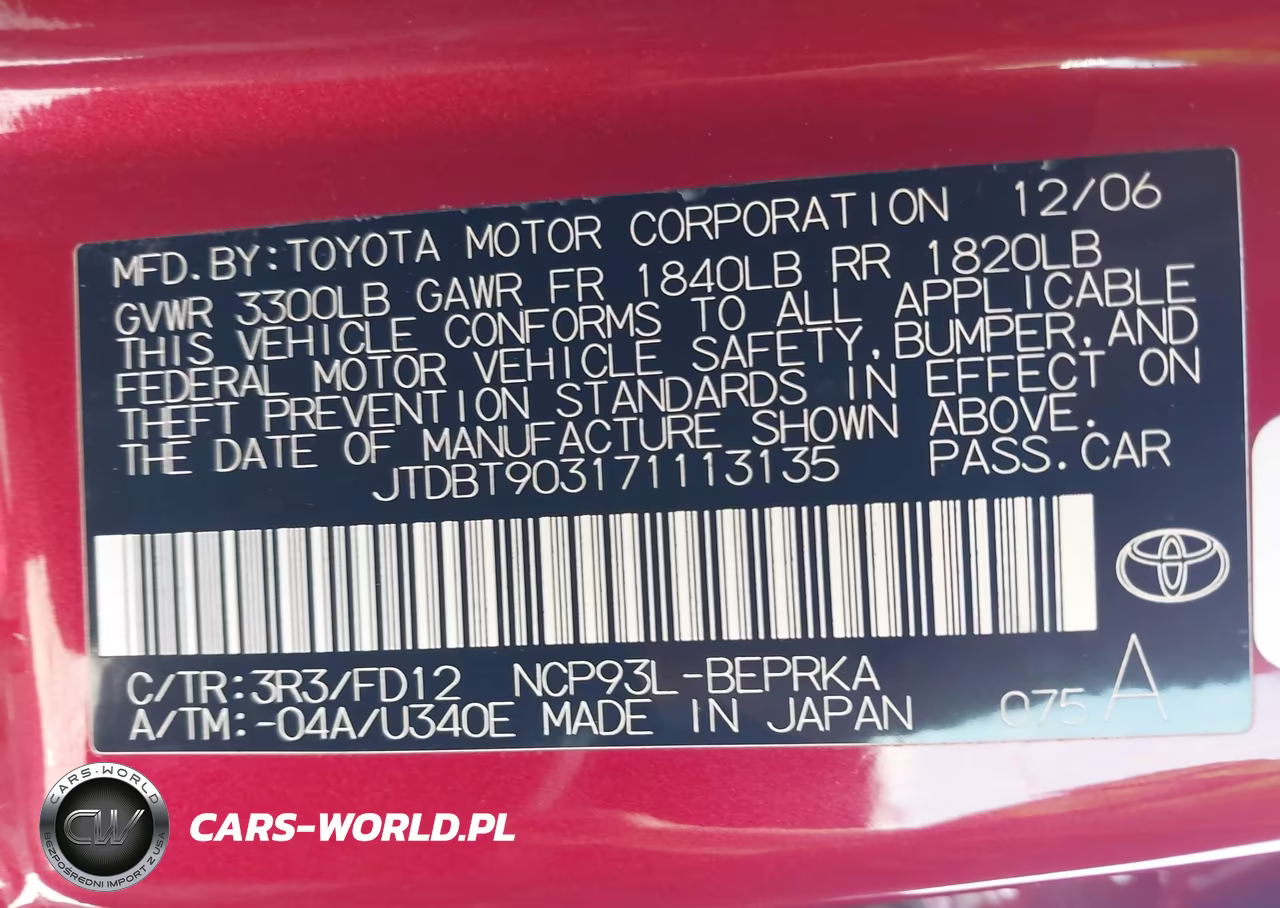 2007 Toyota Yaris S VIN:JTDBT903171113135 - 9