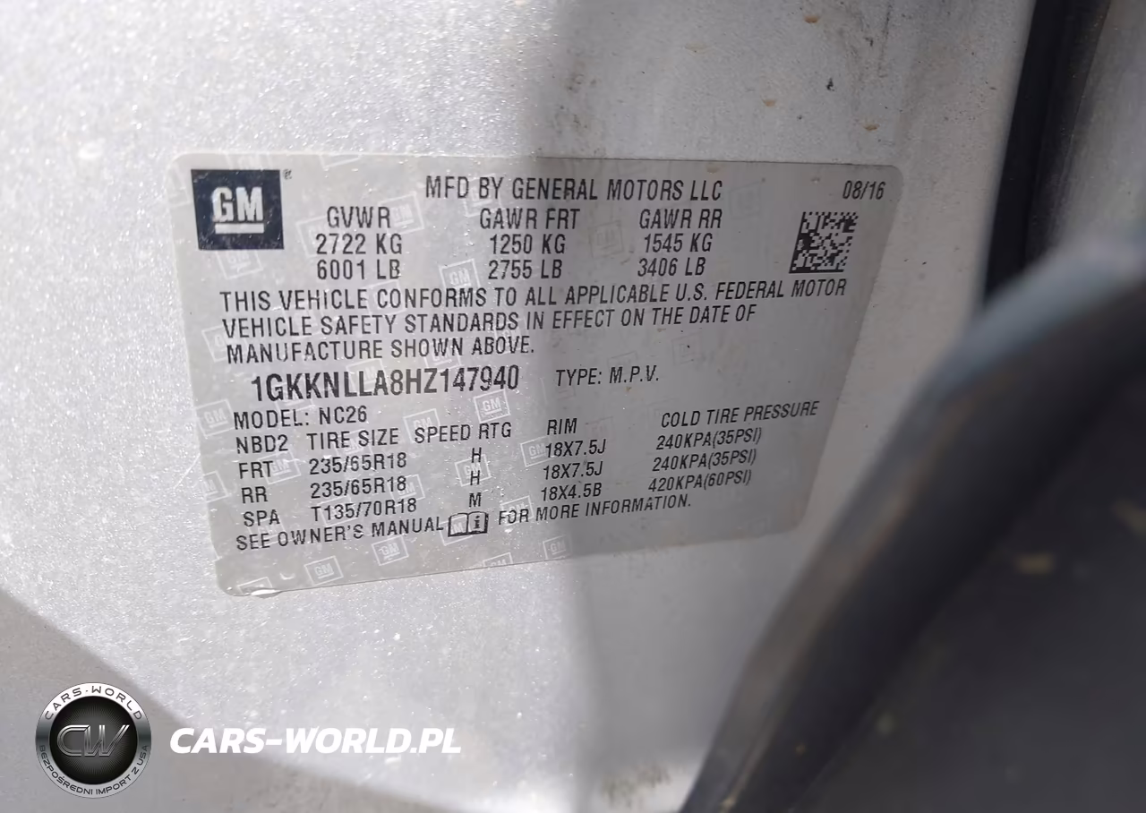2017 GMC Acadia Sle-2 VIN:1GKKNLLA8HZ147940 - 9