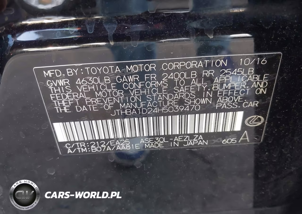 2017 Lexus Is 200T VIN:JTHBA1D24H5039470 - 9