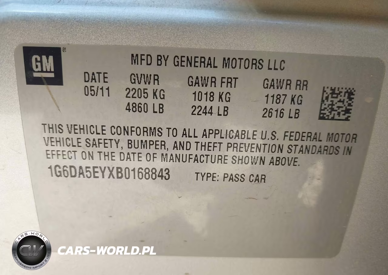 2011 Cadillac Cts Standard VIN:1G6DA5EYXB0168843 - 9