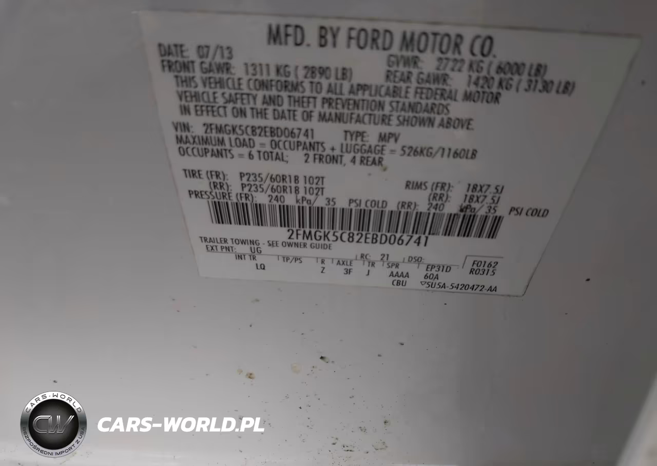 2014 Ford Flex Sel VIN:2FMGK5C82EBD06741 - 9