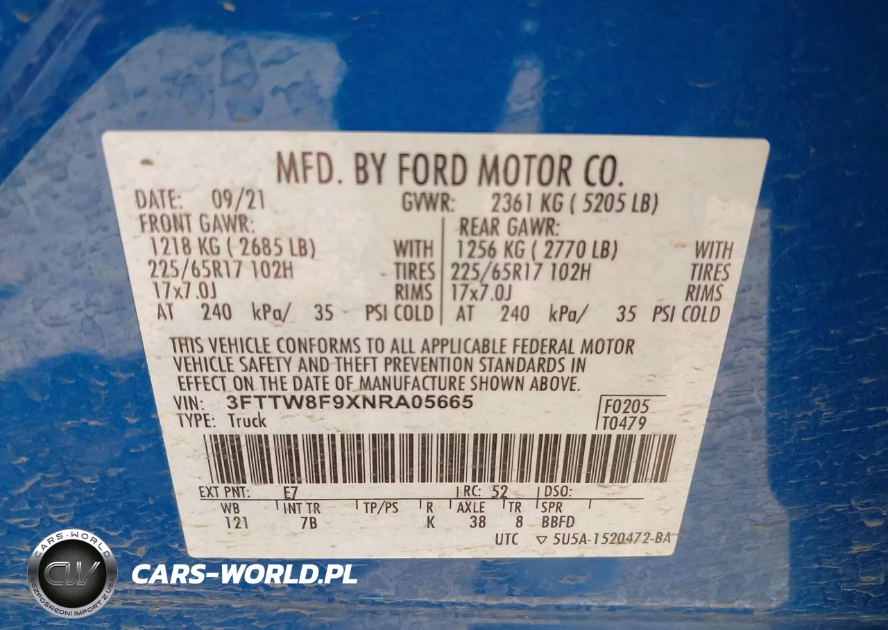 2022 Ford Maverick Xlt VIN:3FTTW8F9XNRA05665 - 9