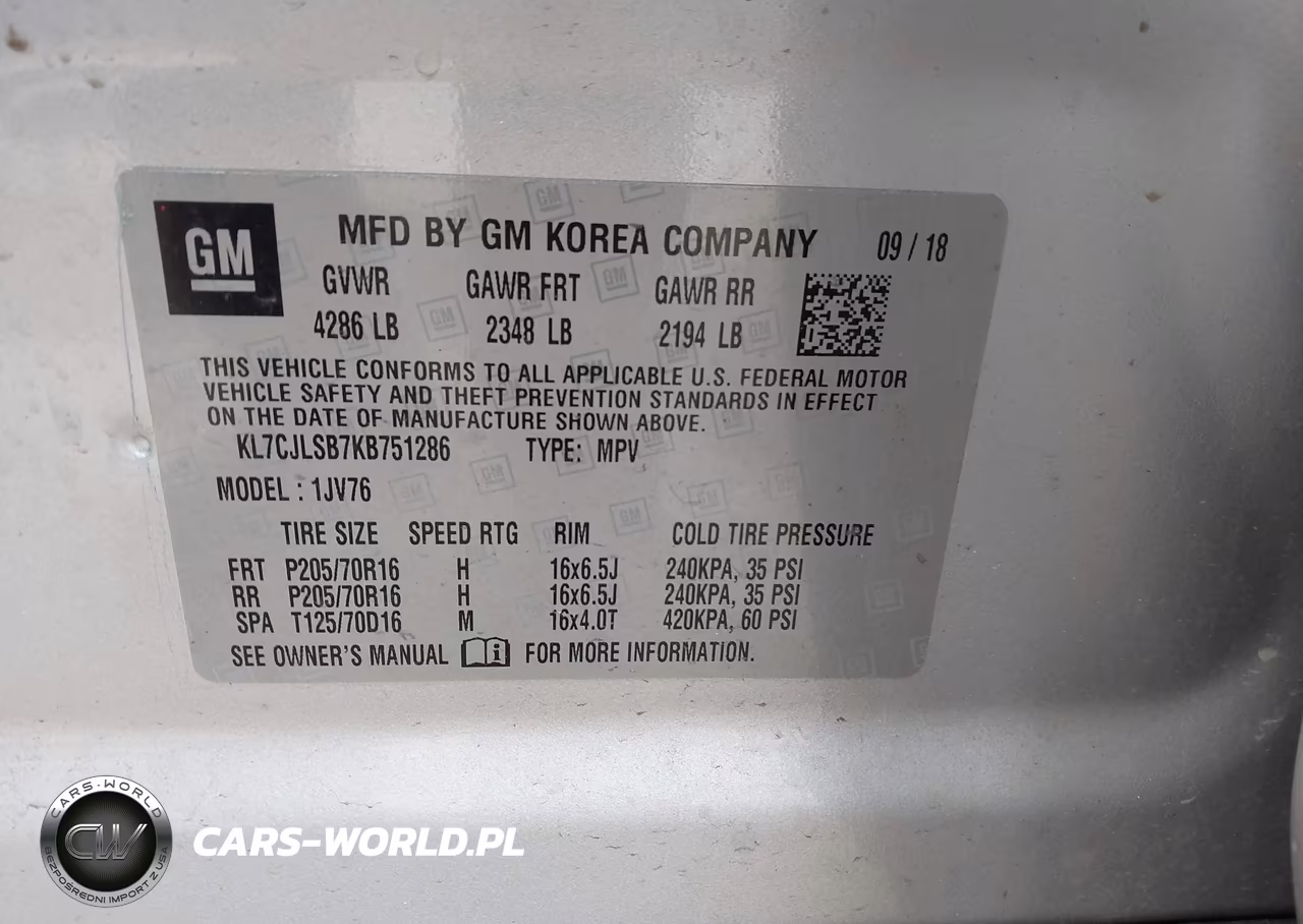 2019 Chevrolet Trax Lt VIN:KL7CJLSB7KB751286 - 9