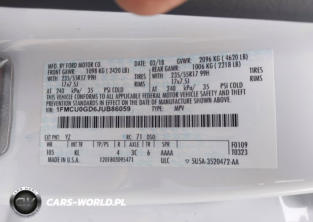 2018 Ford Escape Se VIN:1FMCU0GD6JUB86059 - 9