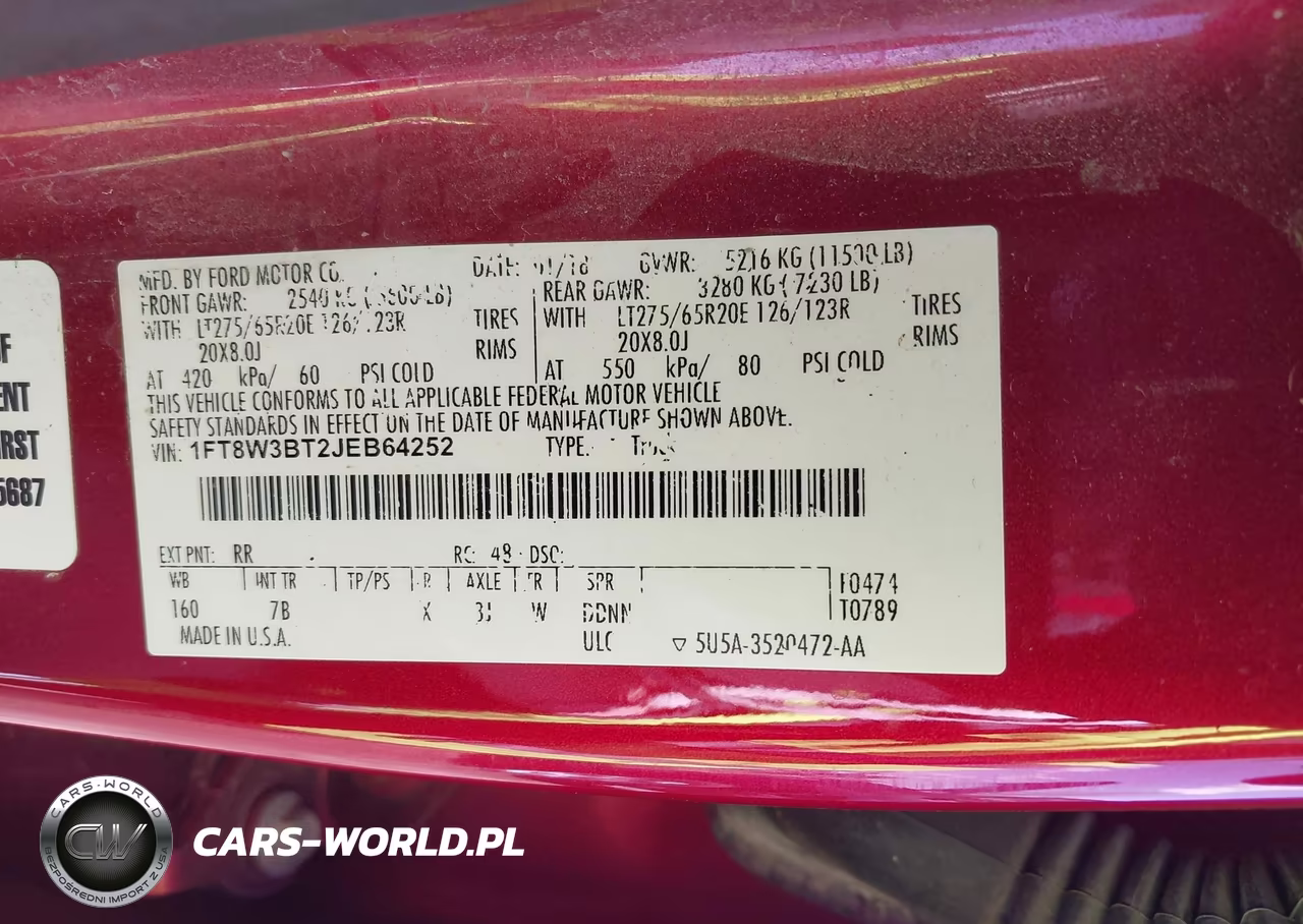 2018 Ford F-350 Platinum VIN:1FT8W3BT2JEB64252 - 9