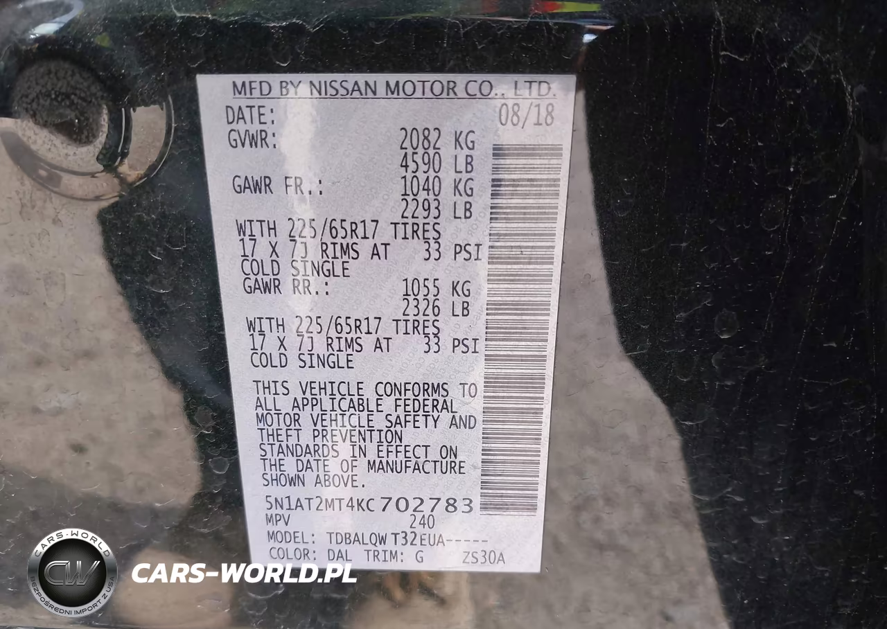 2019 Nissan Rogue Sv VIN:5N1AT2MT4KC702783 - 9