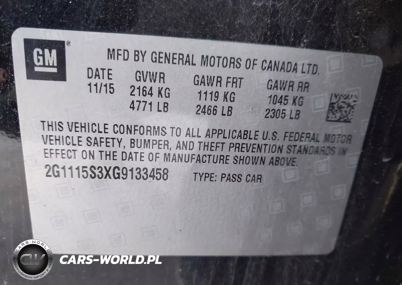 2016 Chevrolet Impala 2Lt VIN:2G1115S3XG9133458 - 9