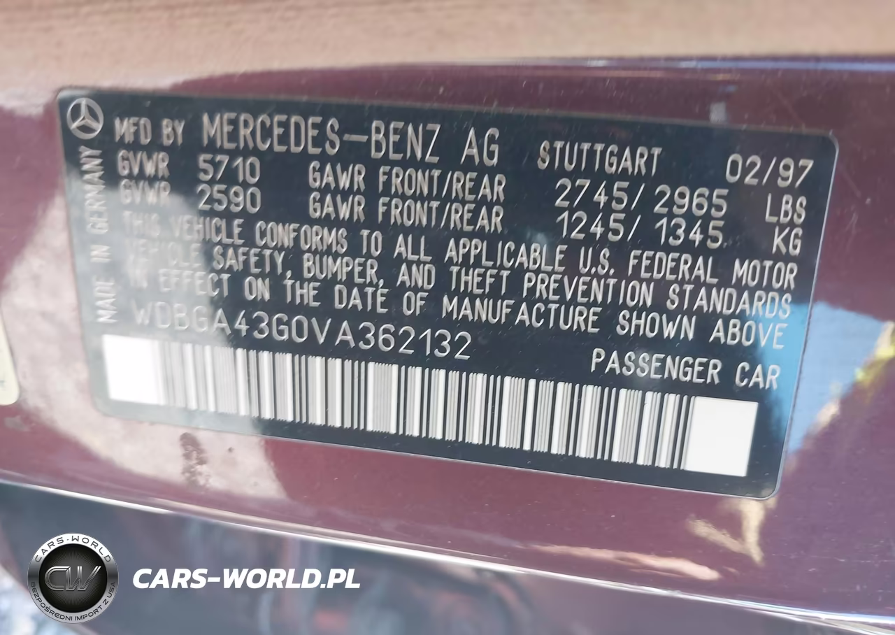 1997 Mercedes-Benz S 420 VIN:WDBGA43G0VA362132 - 9