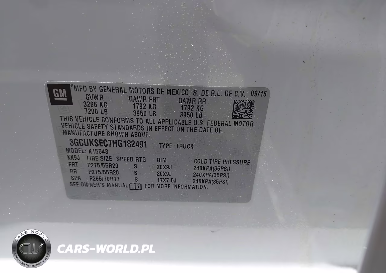 2017 Chevrolet Silverado 1500 1Lz VIN:3GCUKSEC7HG182491 - 9