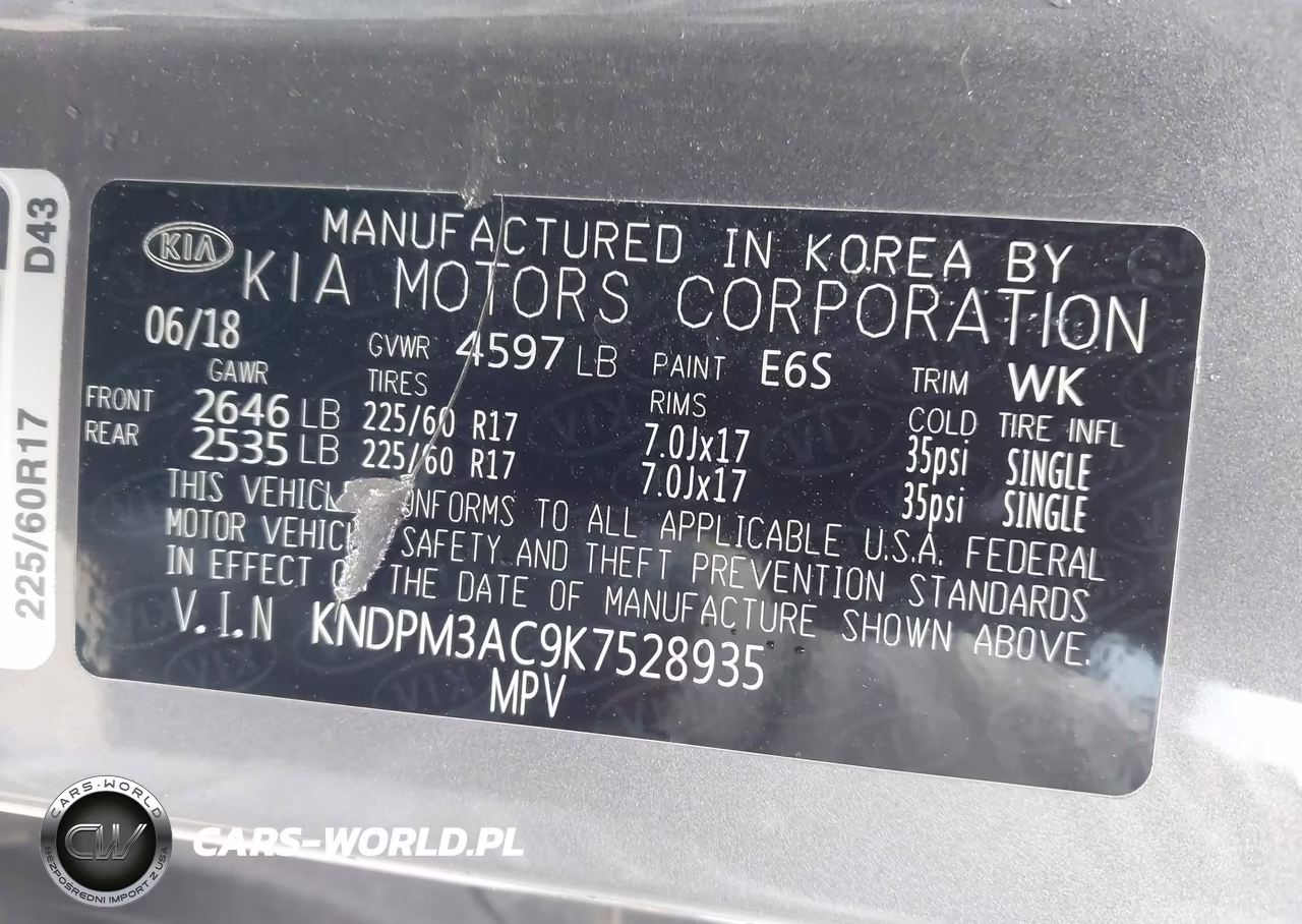 2019 Kia Sportage Lx VIN:KNDPM3AC9K7528935 - 9