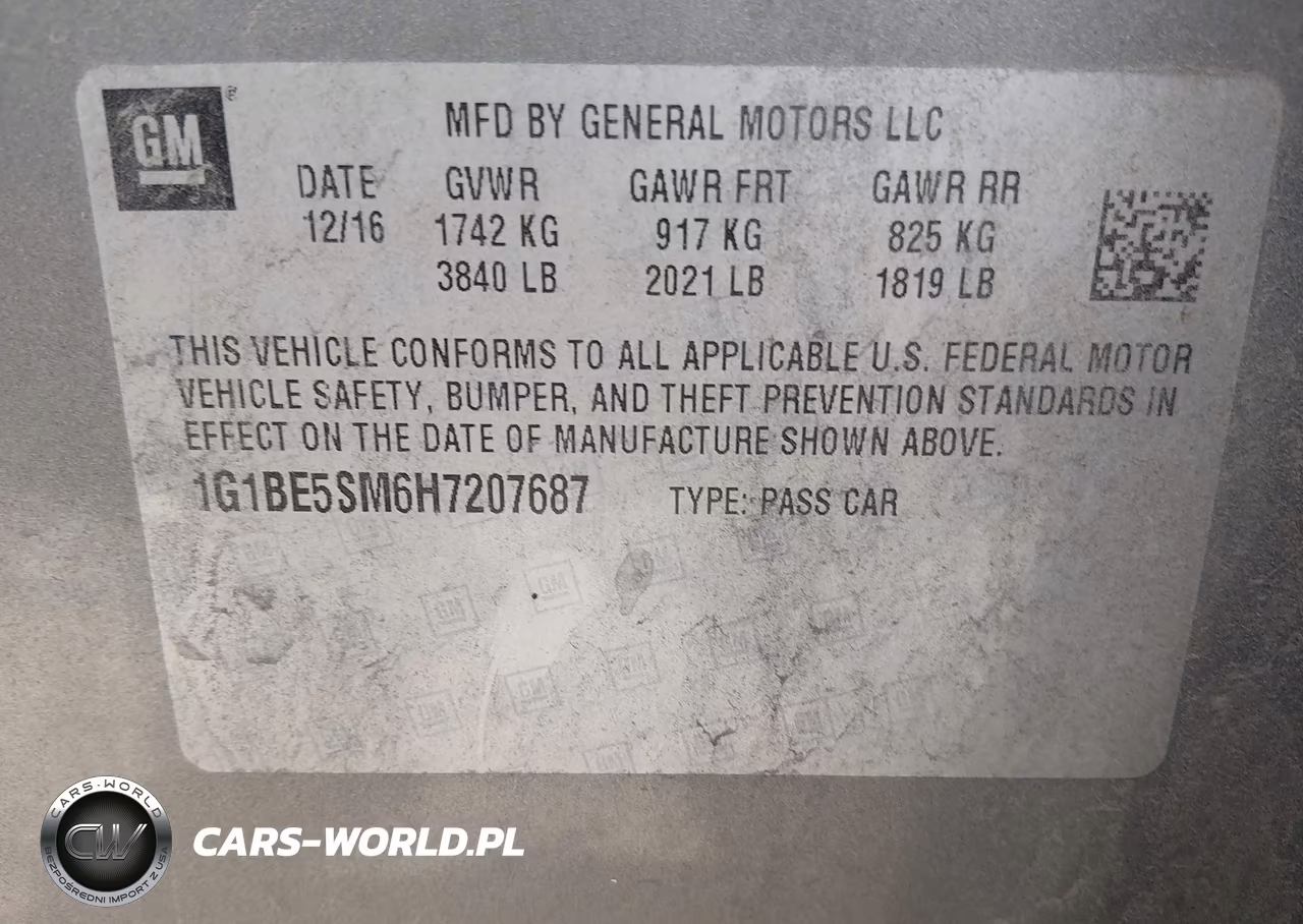 2017 Chevrolet Cruze Lt Auto VIN:1G1BE5SM6H7207687 - 9