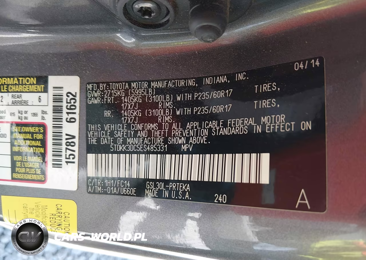 2014 Toyota Sienna Le V6 8 Passenger VIN:5TDKK3DC5ES485331 - 9