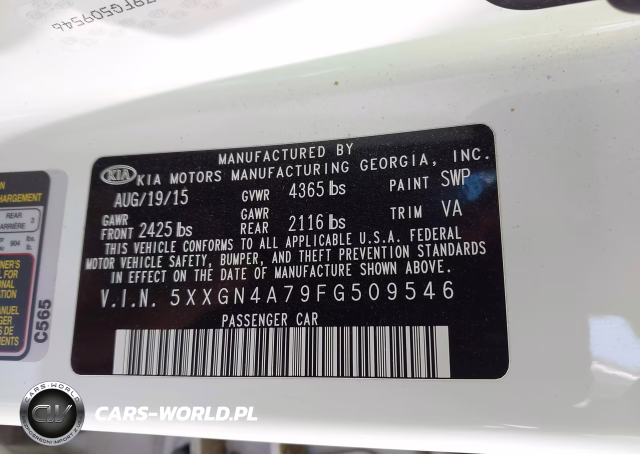 2015 Kia Optima Ex VIN:5XXGN4A79FG509546 - 9