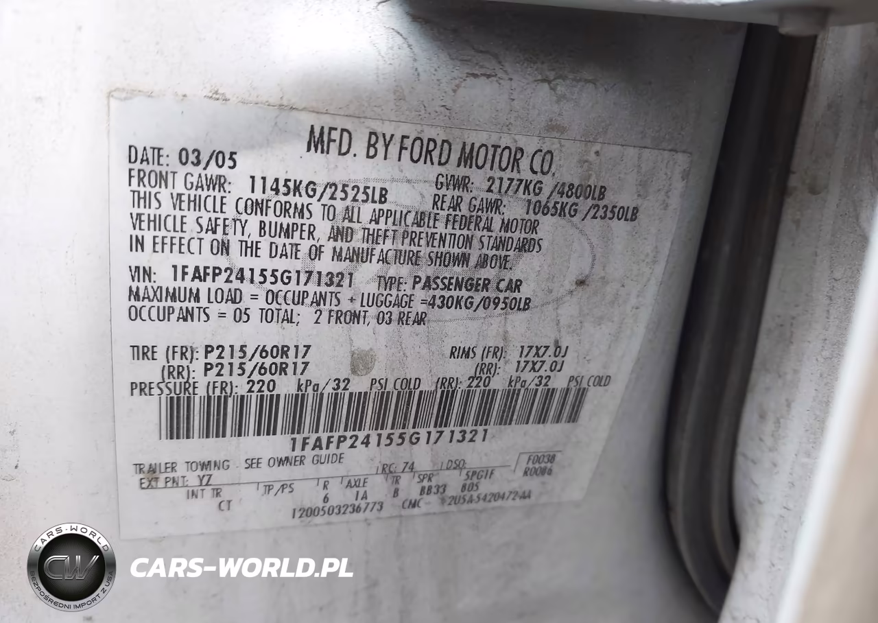 2005 Ford Five Hundred Sel VIN:1FAFP24155G171321 - 9