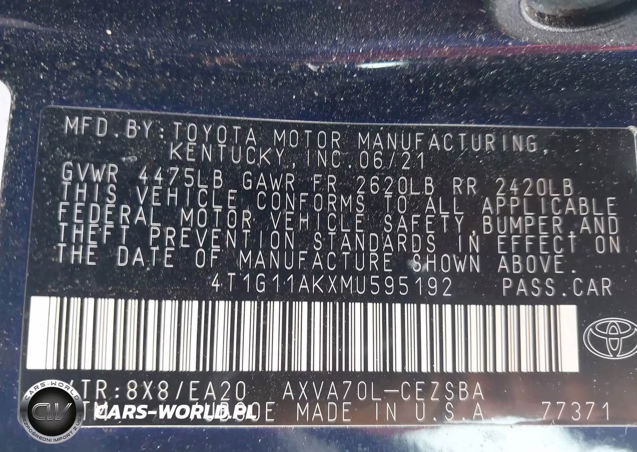 2021 Toyota Camry Se VIN:4T1G11AKXMU595192 - 9