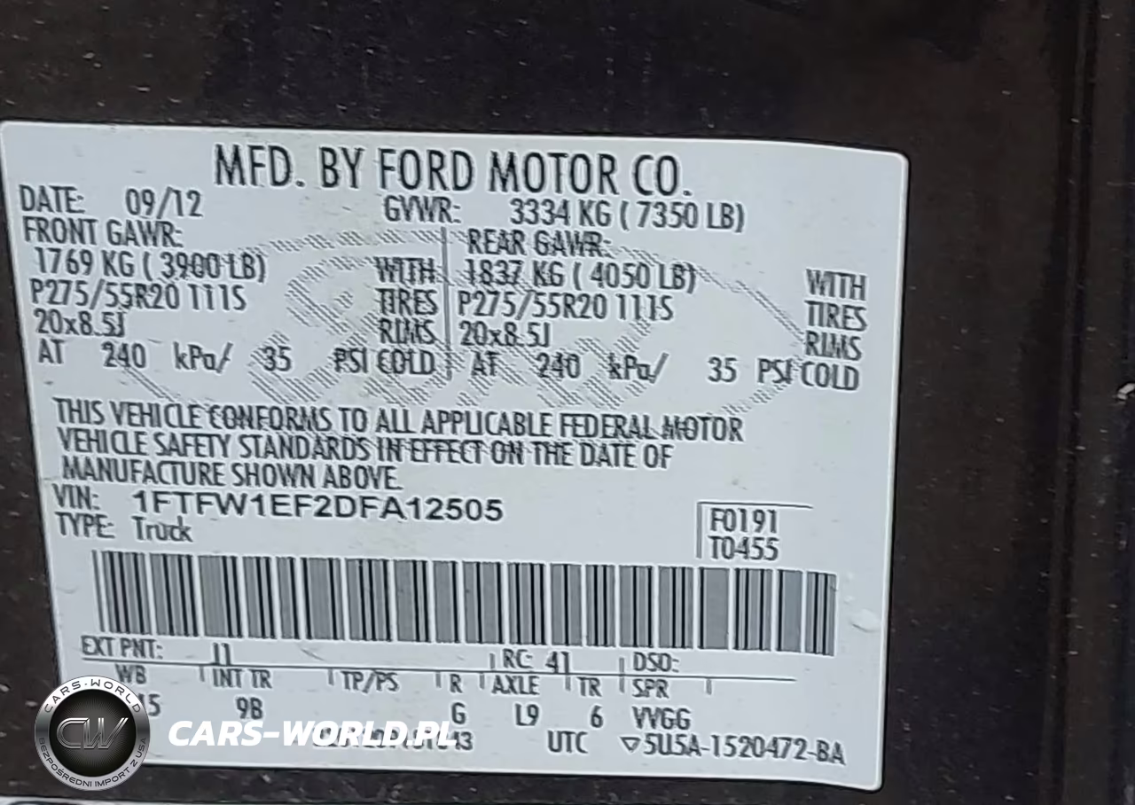 2013 Ford F-150 Platinum VIN:1FTFW1EF2DFA12505 - 9