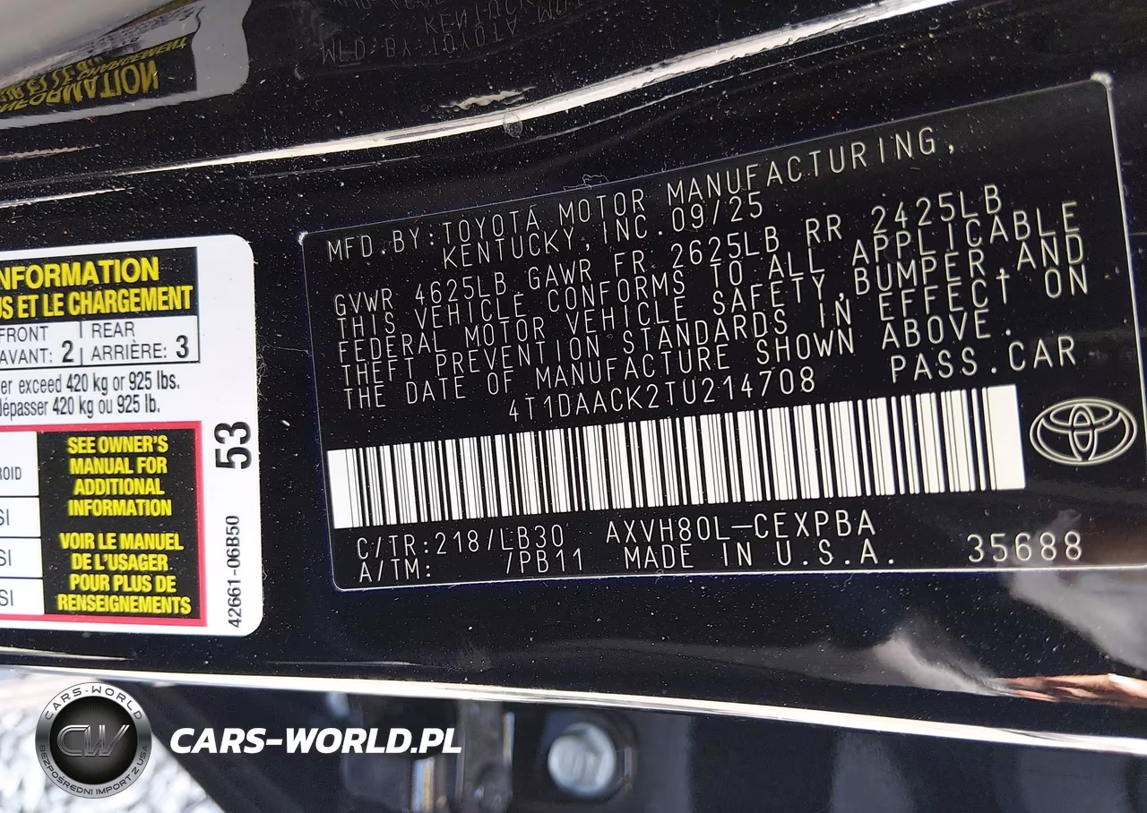 2026 Toyota Camry Xse VIN:4T1DAACK2TU214708 - 9