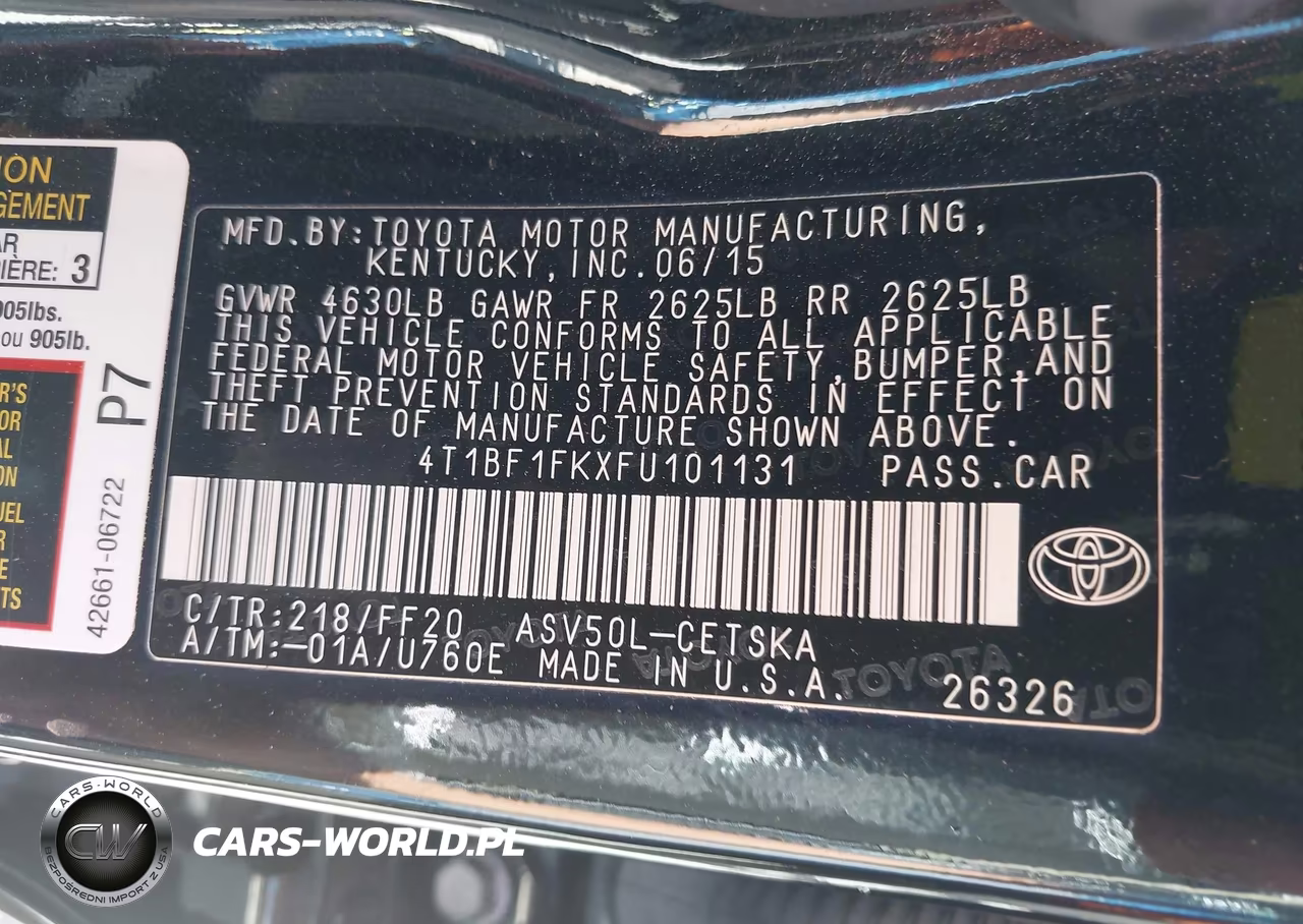 2015 Toyota Camry Se VIN:4T1BF1FKXFU101131 - 9