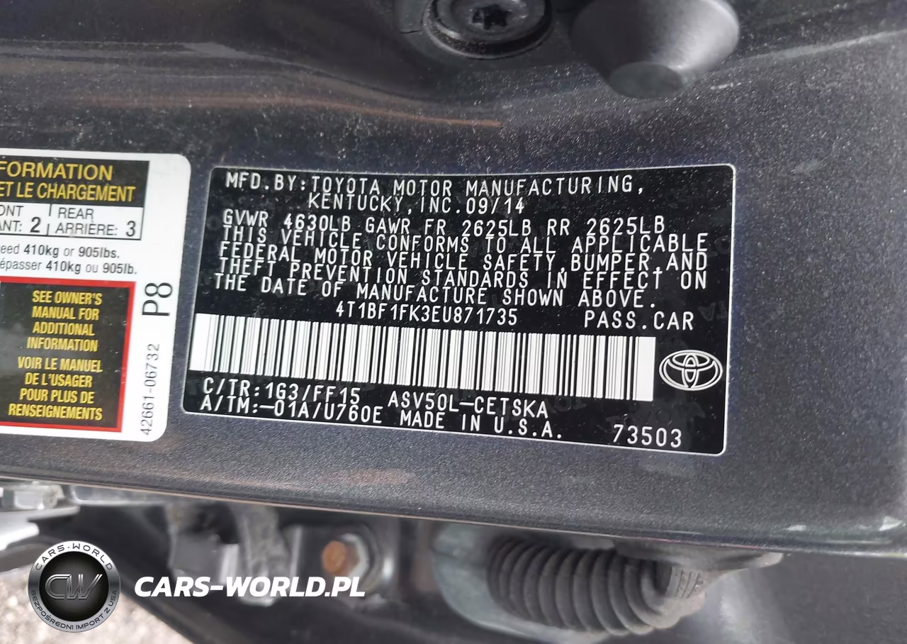 2014 Toyota Camry Se Sport VIN:4T1BF1FK3EU871735 - 9