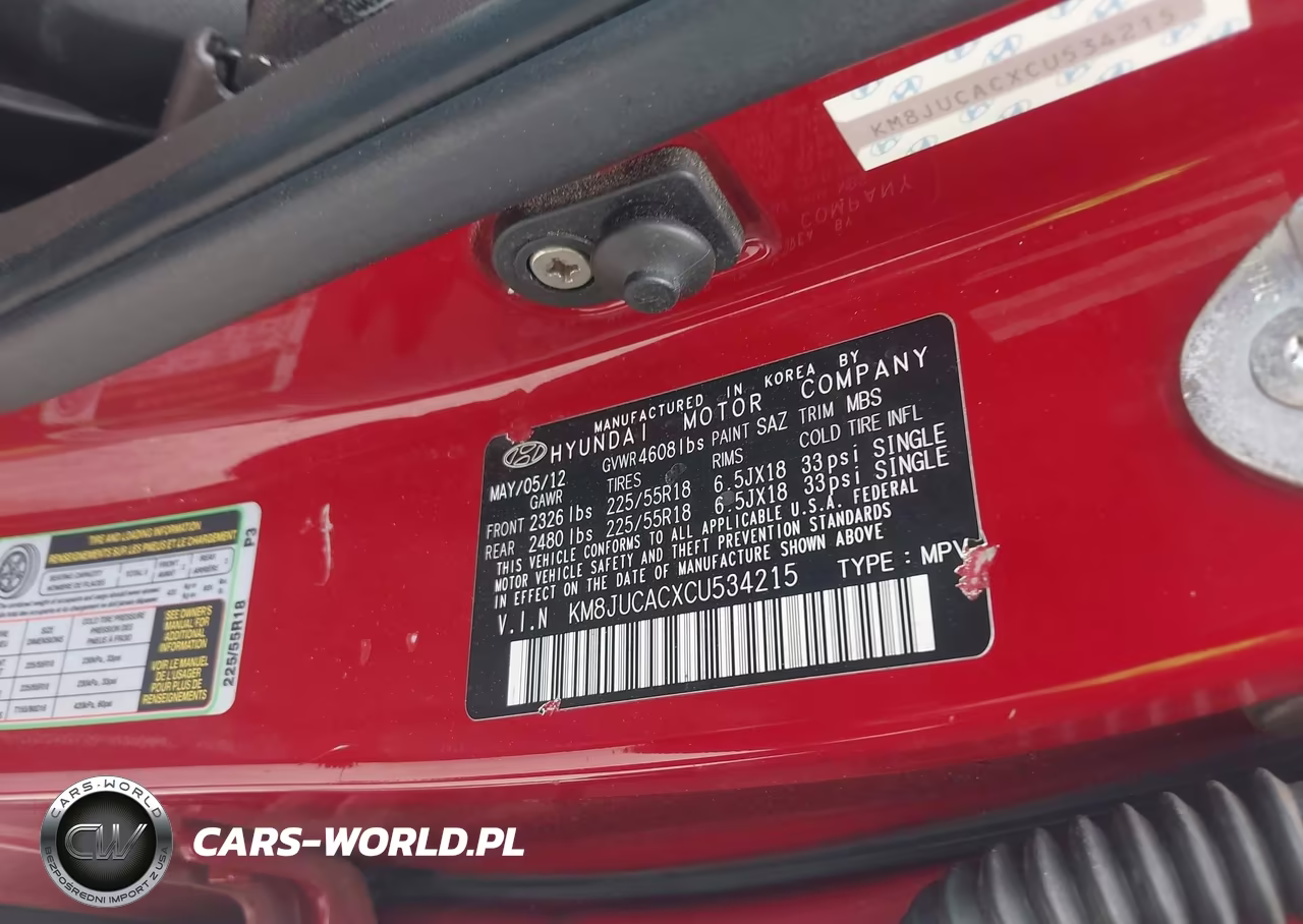 2012 Hyundai Tucson Limited VIN:KM8JUCACXCU534215 - 9