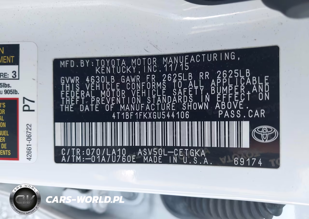 2016 Toyota Camry Xle VIN:4T1BF1FKXGU544106 - 9