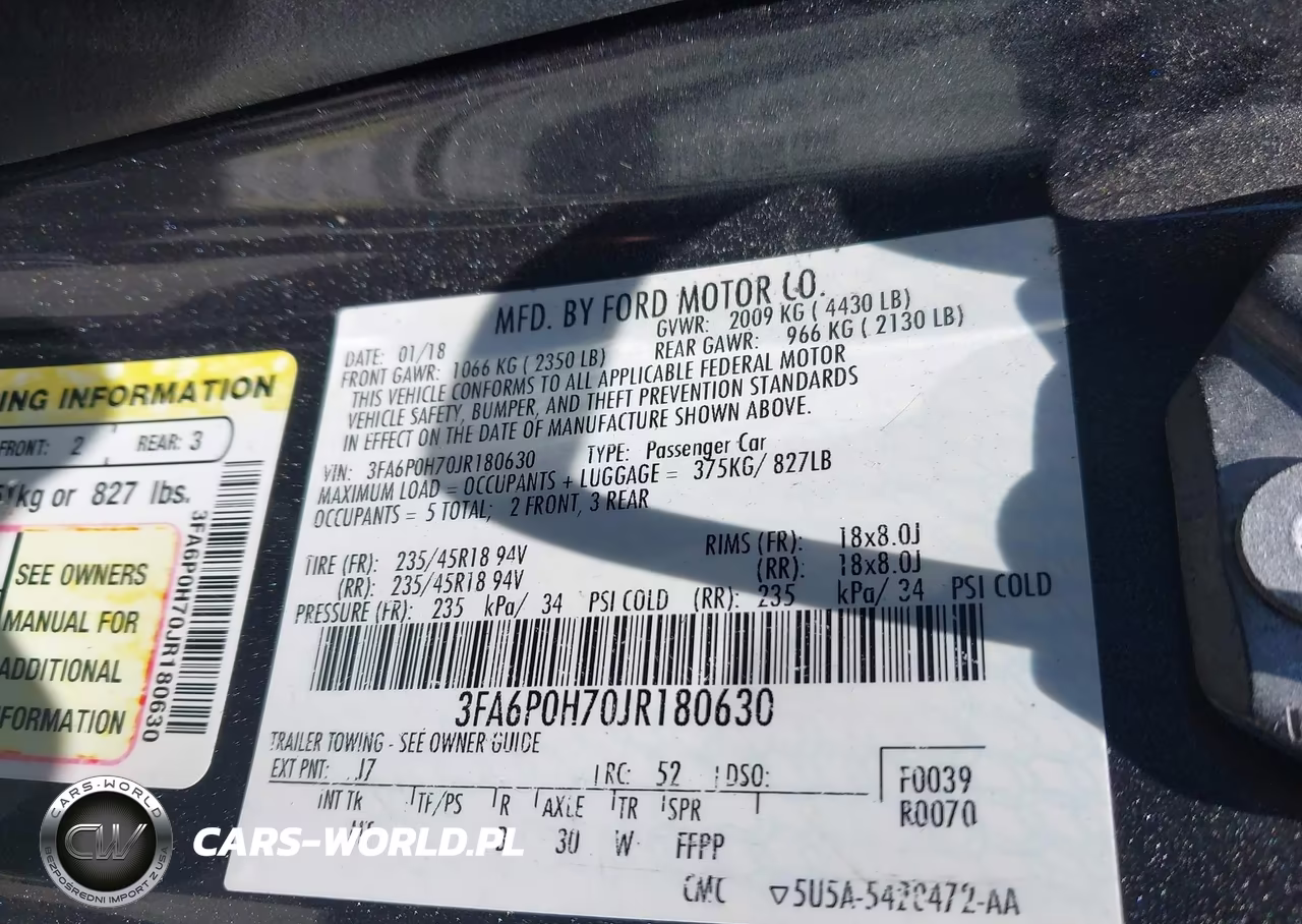 2018 Ford Fusion Se VIN:3FA6P0H70JR180630 - 9