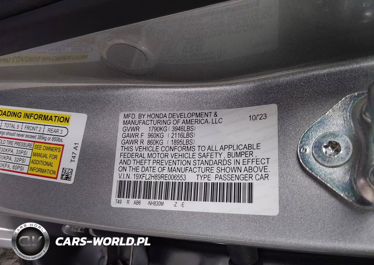 2024 Honda Civic Sport VIN:19XFL2H89RE006553 - 9