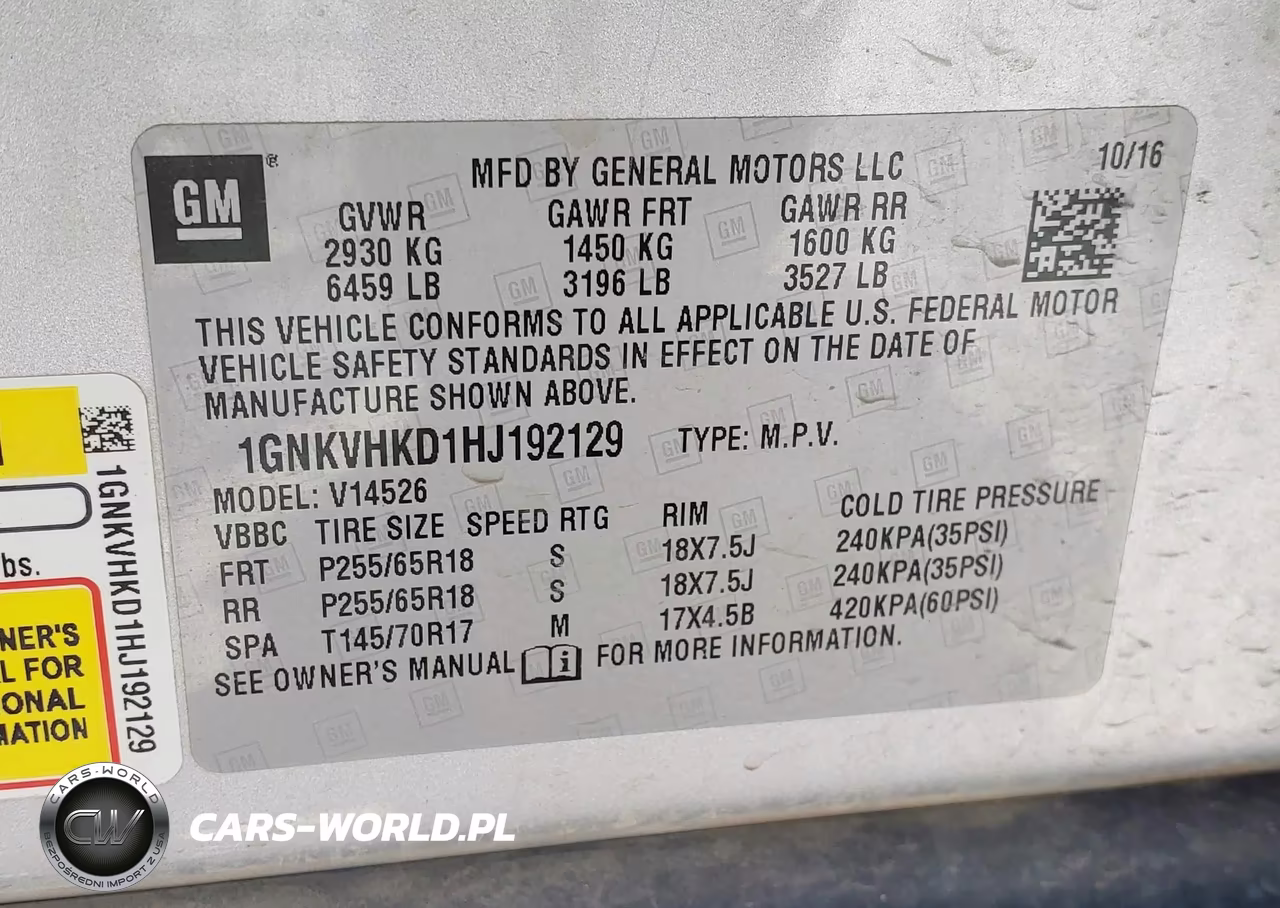 2017 Chevrolet Traverse 2Lt VIN:1GNKVHKD1HJ192129 - 9