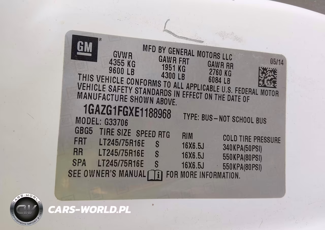 2014 Chevrolet Express 3500 Lt VIN:1GAZG1FGXE1188968 - 9