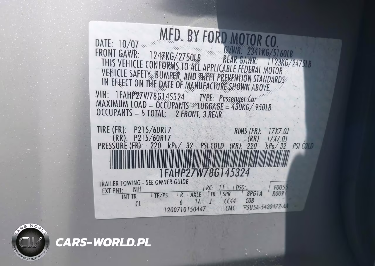 2008 Ford Taurus Sel VIN:1FAHP27W78G145324 - 9