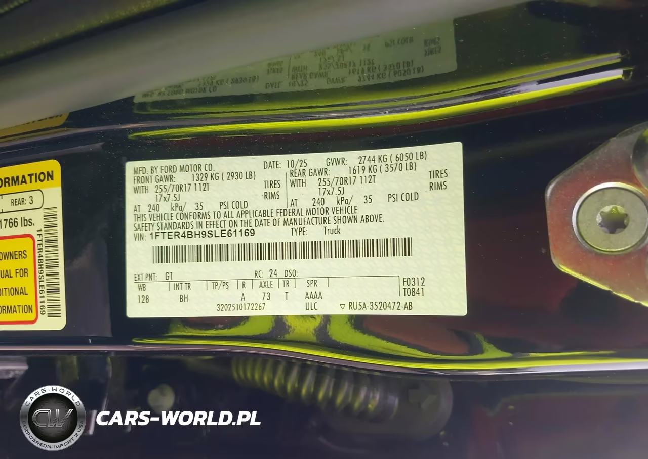 2025 Ford Ranger Xl VIN:1FTER4BH9SLE61169 - 9