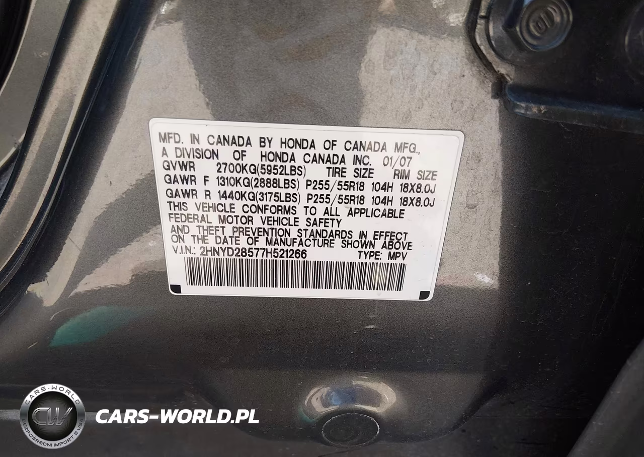 2007 Acura Mdx Sport Package VIN:2HNYD28577H521266 - 9