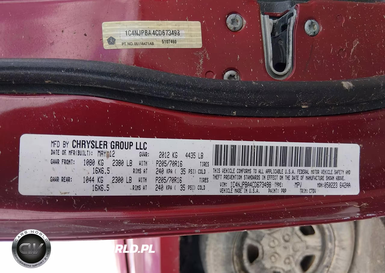 2012 Jeep Patriot Sport VIN:1C4NJPBA4CD673498 - 9