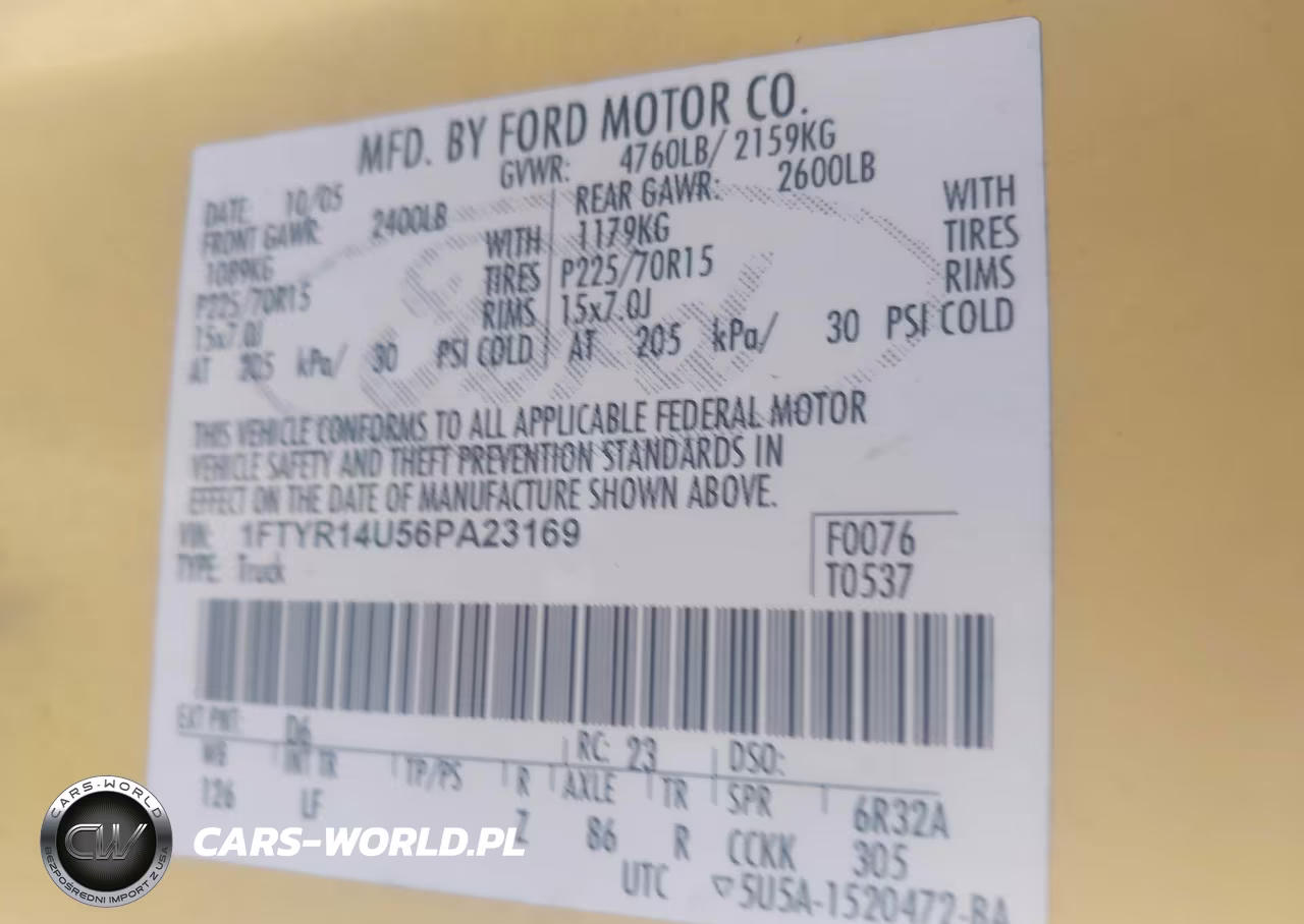 2006 Ford Ranger Sport-Stx-Xl-Xlt VIN:1FTYR14U56PA23169 - 9