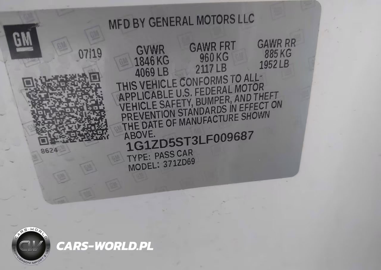 2020 Chevrolet Malibu Fwd Lt VIN:1G1ZD5ST3LF009687 - 9