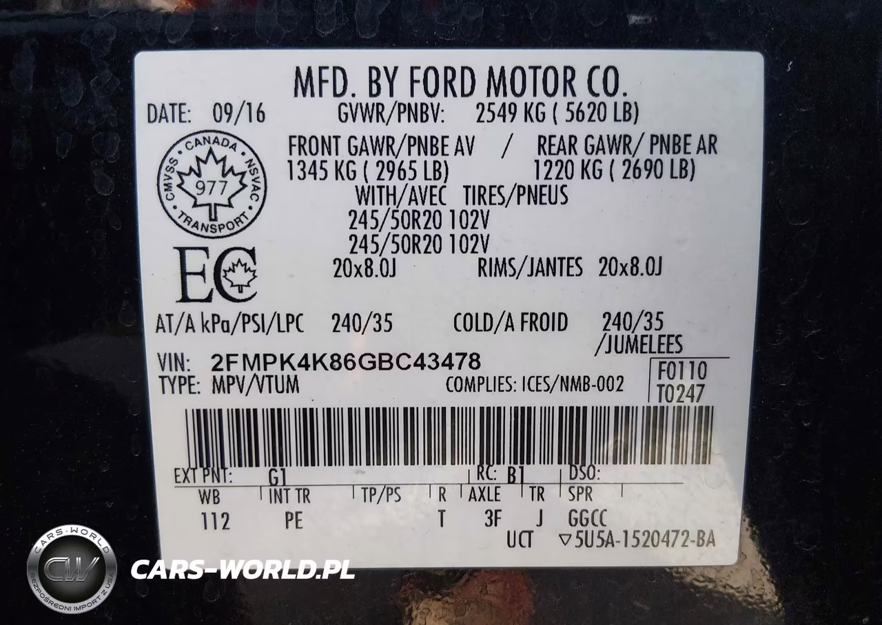 2016 Ford Edge Titanium VIN:2FMPK4K86GBC43478 - 9