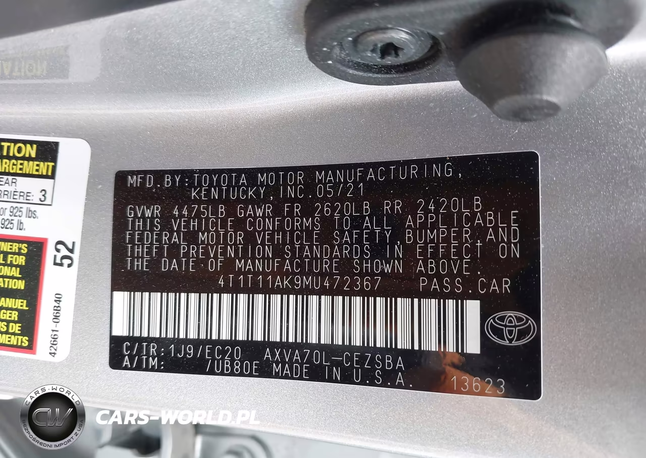 2021 Toyota Camry Se Nightshade Edition VIN:4T1T11AK9MU472367 - 9