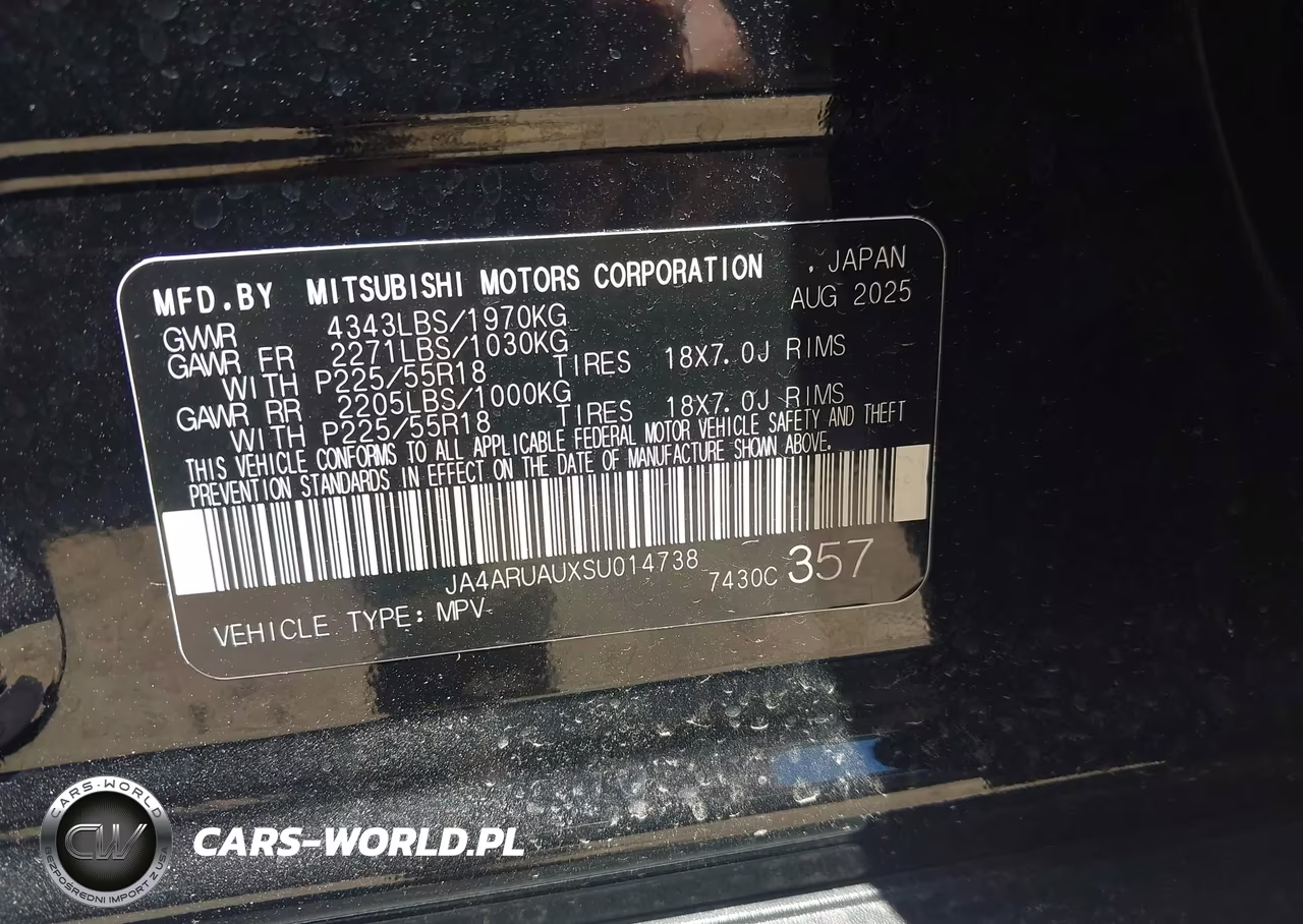 2025 Mitsubishi Outlander Sport 2.0 Es Awc-2.0 Le Awc-2.0 S Awc-2.0 Se Awc-2.0 Trail Edition Awc VIN:JA4ARUAUXSU014738 - 9