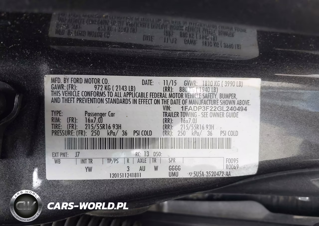 2016 Ford Focus Se VIN:1FADP3F22GL240494 - 9