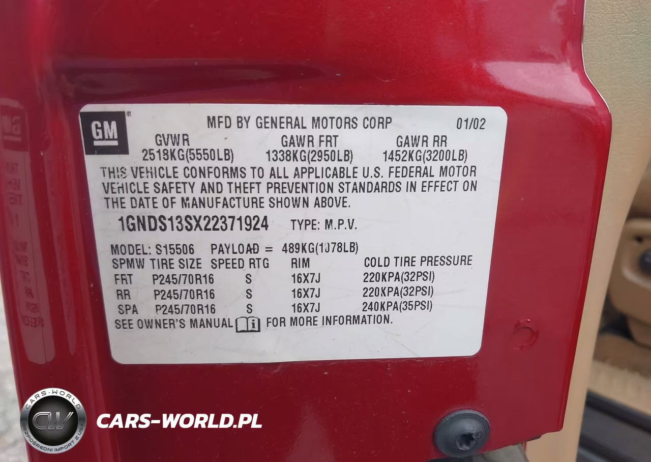 2002 Chevrolet Trailblazer Lt VIN:1GNDS13SX22371924 - 9