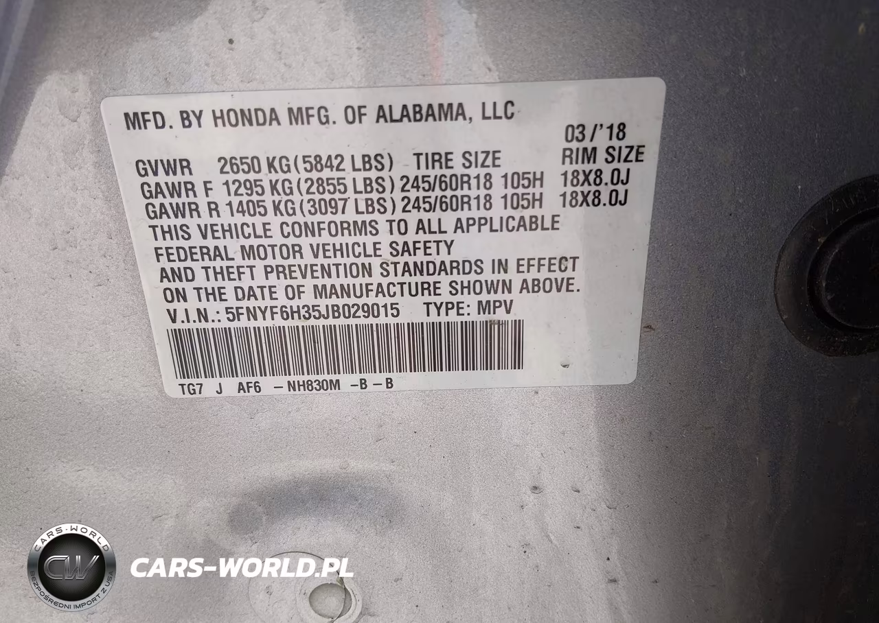 2018 Honda Pilot Ex VIN:5FNYF6H35JB029015 - 9