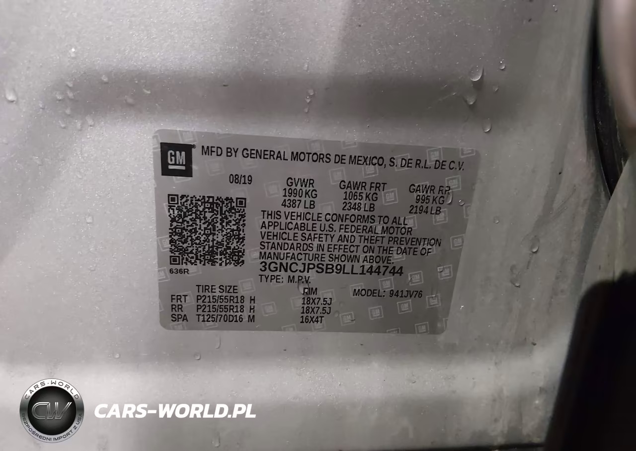 2020 Chevrolet Trax Awd Lt VIN:3GNCJPSB9LL144744 - 9