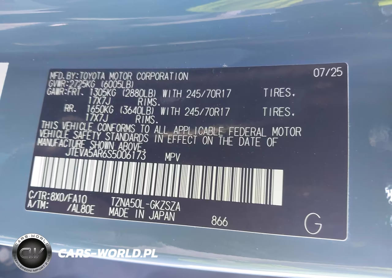 2025 Toyota 4Runner Sr5 VIN:JTEVA5AR6S5006173 - 9