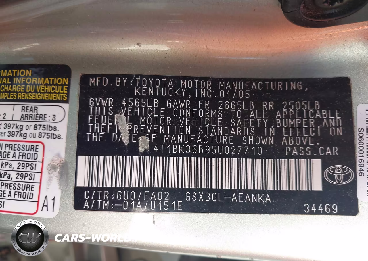 2005 Toyota Avalon Xl VIN:4T1BK36B95U027710 - 9